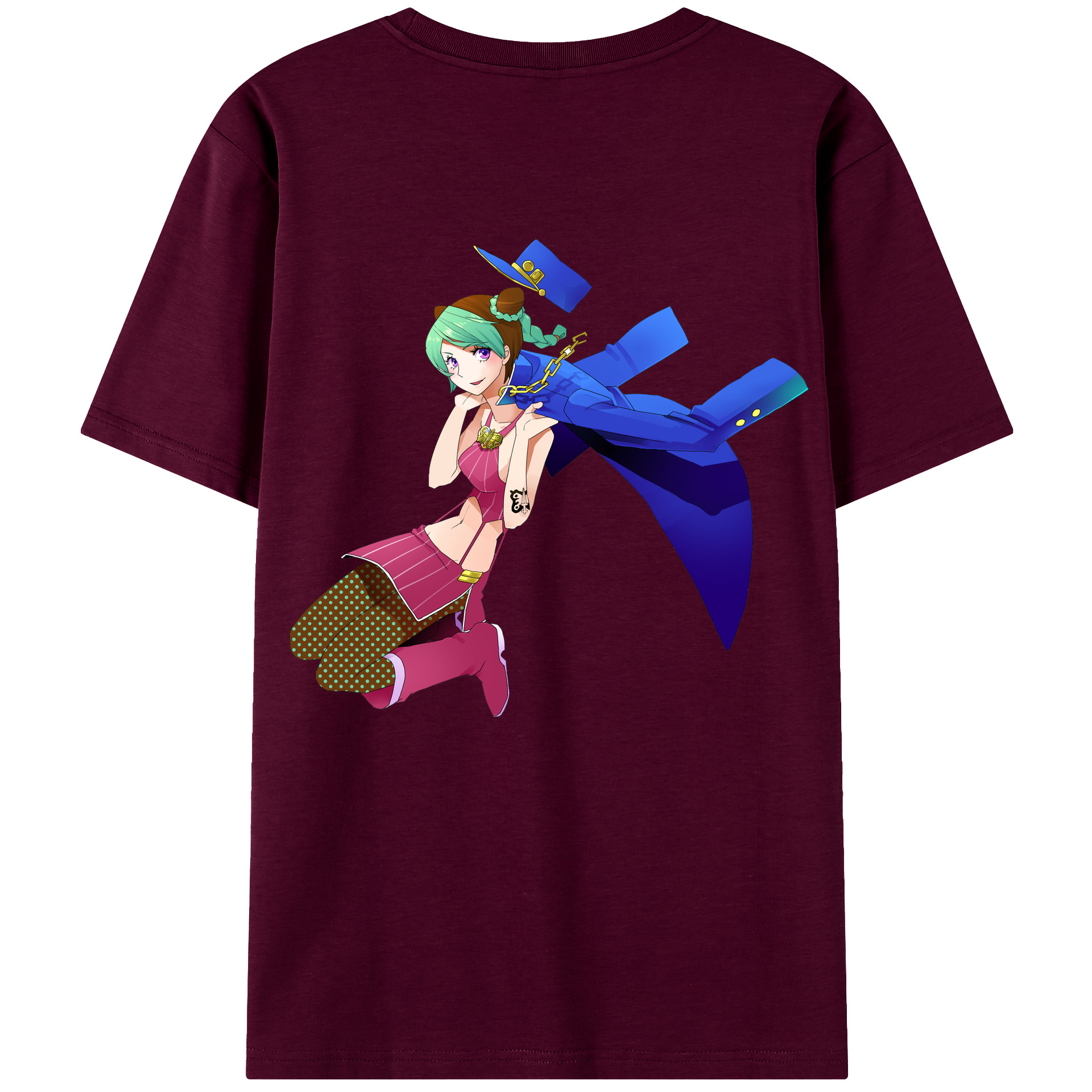 （画像用） "ジョジョの奇妙な冒険 くうじょう ジョリーン JoJo's Bizarre Adventure Jolyne Cujoh " レディース半袖Tシャツ(バックプリント)